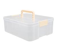 KALLORY Boîte de Rangement Transparente et Couvercles à, Sécurisée et Visible Instantanément avec Poignée en PP Salle de Bain Urgences