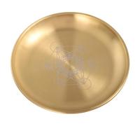 KALLORY Bougeoir Décoratif Pentagramme en Acier Inoxydable Doré 14cm pour Autel de Tarot et Contemplation Plateau Rituel Polyvalent Élégant