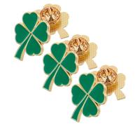 KALLORY Broche Trèfle à Quatre Feuilles en Alliage 6pcs, Épingles de Revers Unisexes Élégantes et Décoratives, pour Tenue de Fête ou Mariage