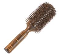 KALLORY Brosse à cheveux ronde en bois à poils de nylon pour brushing cheveux bouclés, brosse chauffante pour lissage et mise en forme à domicile, adaptée aux femmes et filles