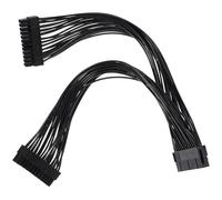 KALLORY Câble D'extension Alimentation 24 Broches Noir pour Carte Mère ATX Ligne Synchrone Double Alimentation 24pin Compatible Dc3.3v-12v Accessoire PC Interne pour Multi-canaux