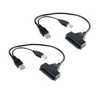 KALLORY Câble USB 2.0 vers Disque Dur 2,5 Pouces, 2pcs, Alimentation 5v, Transfert Rapide 480mb/s, Compatible Laptop, Matériau Abs et Cuivre