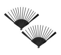 KALLORY Cadre de Ventilateur pour Décorations 2pcs Pliant en Plastique Noir, Design Facile à Assembler Finition Lisse pour Sécurité et Pratiques Artistiques Traditionnelles