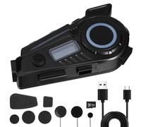 KALLORY Casque sans Fil pour Casque de Moto, Écouteurs Abs Version 5.4, Appels Mains Utilisables, Musique, Ip65 Étanche, Noir, pour Cyclisme et Road Trips