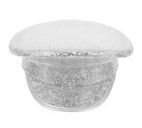 KALLORY Chapeau de Capitaine Adulte en Polyester Argenté à Sequins, Accessoire de Cosplay Facile à Porter pour Fête Costumée ou Anniversaire à Thème Nautique