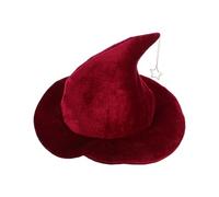 KALLORY Chapeau de Sorcière pour Femmes en Polyester Confortable Pendentif Étoile, pour Fête et Spectacle Scène, Costume Halloween Unique et Élégant