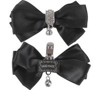 KALLORY Clips Décoratifs Réutilisables et Élégants Nœud Papillon en Alliage et Cristaux Noirs pour Chaussures Femme pour Décoration de Chaussures de Mariage