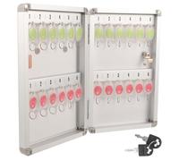 KALLORY Coffre à Clés Mural en Alliage D'aluminium 24 Emplacements 21x5,5x32,5 Cm Organisateur de Clés pour Bureau et Gestion Immobilière, Boîte de Rangement Murale Résistante