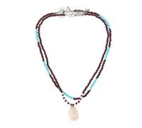 KALLORY Collier Côtier Femme 2pcs Pendentif Coquillage en Plastique, Ajustable et Confortable, Style Plage D'été Polyvalent pour Escapade en Bord de Mer