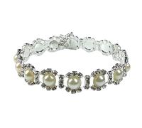 KALLORY Collier Suspendu en Chien Artificielles Perles Pierre pour Mode Brillante Blanche Pendentif, Accessoire de Photo et Costumes de Vacances Chiots
