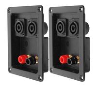 KALLORY Connecteur de Haut-Parleur, Adaptateur pour câble d'enceinte vers Caisson de Basses, 2pcs, Noir, ABS, pour conférences et Performances sur scène