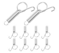 KALLORY Crochet à Ressort de Porte pour Cage à Oiseaux en Acier Inoxydable Argenté Multi-Usage pour Fixation de Portes de Cages D’Animaux Pack de 10 Pièces