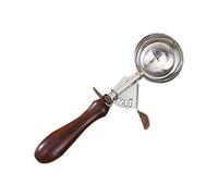 KALLORY Cuillère à Dessert en Acier Inoxydable Manche en Bois, Outil Cuisine Portable et Multi-usage pour Crème Glacée, Ambiance Estivale