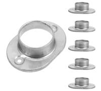 KALLORY Embase Pied Poteau 48 MM, Bride de Poteau de Clôture en Acier Zingué, Support Tube Sol pour Main Courante Escalier, Lot de 6 Plaques de Base Robustes