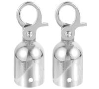 KALLORY Embouts de Cordon en Alliage D'aluminium Argenté, 2 Pièces, Installation Facile et Rapide pour Barrières de Sécurité Centres Commerciaux et Maisons