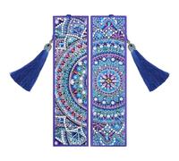 KALLORY Ensemble de 2 Marque-pages DIY en Diamant Motifs Délicats, Effet Décoratif Puissant, Matériau Pu Bleu, Outil Pratique pour Loisirs Créatifs