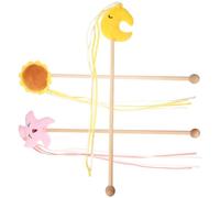 KALLORY Ensemble de 3 Bâtonnets Jouets pour Chatons en Bois et Peluche, Résistants aux Morsures, Forme Cartoon, pour Jouer et Stimuler Les Chats Couleur Couleur Aléatoire Plusieurs Styles