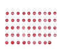 KALLORY Étiquettes D'identification des Bagages Rouge en Aluminium Anneau Porte-clés, 50 Pièces Numérotées pour Classement et Usage Bureau