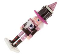 KALLORY Figurine Casse-Noisette en Bois 25 Cm Base Antidérapante, Décoration Créative et Festive pour Noël Saint-Valentin