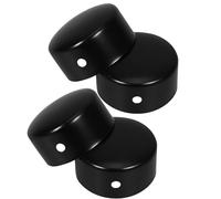 KALLORY Fixation Embouts Rampe d'Escalier en Acier Inoxydable 4 Pièces Noir pour Main Courante Bois Usage Intérieur Résistance Usure