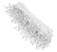 KALLORY Garniture Perlée à Franges Multi-fonctionnelle et Facile à Utiliser pour Rideaux en Fil de Polyester Blanc pour Décoration de Maison et Travaux Manuels