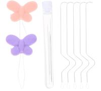KALLORY Kit D'aiguilles à Perler Longues pour Création de Bijoux en Perles, Ensemble Pratique en Plastique et Fer, Outil Polyvalent pour Bracelets et Colliers de Loisirs Couleur Aléatoire