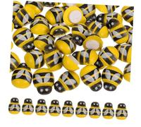 KALLORY Lot de 100 Statues de Coccinelle Artificielles en Bois Décoration Coccinelle Résistante Aux Intempéries pour Scènes Paysage Décorations Miniatures