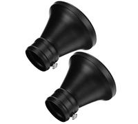 KALLORY Lot de 2 Embouts pour Tringle à Rideaux en Fer Noir, Design Élégant, Facile à Installer, Durée de Vie Prolongée pour Décoration de Fenêtre