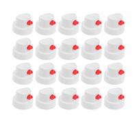 KALLORY Lot de 20 Embouts de Buse Pulvérisation en Pe Blanc, Bouchons de Rechange pour Bombe de Peinture Aérosol, Spray Précis pour Graffiti et Bricolage, Accessoires Peinture Étanches
