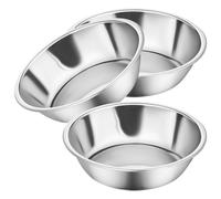 KALLORY Lot de 3 Gamelles pour Chats et Chiens en Acier Inoxydable Argenté, Pratiques et Peu Encombrantes, Vie Intérieure des Animaux de Compagnie