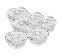 KALLORY Lot de 6 Barquettes en Aluminium avec Couvercles, 1150ml, Vaisselle Jetable Épaisse pour Camping, Cuisson et Service de Soupe en Extérieur