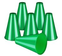 KALLORY Lot de 6 Mégaphones Porte-Voix en Plastique Vert Réutilisables et Faciles à Utiliser pour Compétitions et Rassemblements Sportifs