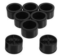 KALLORY Lot de 8 Pieds de Nivellement en Plastique Noir, Ronds, Réglables de 3 Cm pour Meubles, Bureaux et Canapés, Pieds de Rechange Robustes et Compacts pour Armoire et Établi, Adaptés