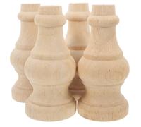 KALLORY Lot de Quatre Pieds de Meuble en Bois Massif Robustes et Résistants la Déformation, Design Moderne et Élégant pour Canapés et Armoires