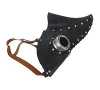 KALLORY Masque de Fête Créatif en Cuir Pu Noir Style Steampunk Bec de Médecin Peste pour Halloween et Soirées Déguisées