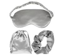 KALLORY Masque de Sommeil Cordon pour Cheveux 3 Pièces et Paquet de Rangement en Soie Confortable et Apaisant pour Voyager la Maison