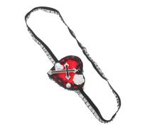KALLORY Masque Oculaire Cœur en Dentelle Gothique Vintage Rouge