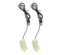KALLORY Mini Pompe à Eau Submersible USB 2pcs pour Aquarium et Fontaine de Table, Fonctionnement Silencieux, Plastique Beige, Circulation D'eau pour DIY