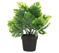 KALLORY Mini Vert Plastique Artificielle en Plante Décorative Monstera avec Pot, sans Arrosage, Aspect Réaliste pour Décoration de Salon et Bureau