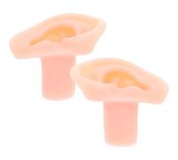 KALLORY Modèle Oreille Silicone Réaliste Beige en Paire pour Présentation Boucles D'oreilles Conduit Auditif Prolongé, pour Vitrine et Formation Piercing