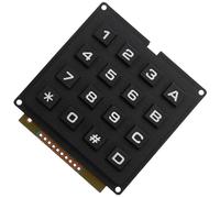 KALLORY Module Clavier Industriel Solide et Convivial à Membrane 16 Touches en Plastique Noir Clavier pour Industriels