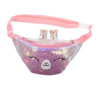 KALLORY Paquet Banane Garçon et Filles Mignon en Pu Rose Motif Chat, Grosse Capacité Multifonctionnel, Paquet Poitrine à Bandoulière pour Promenade et Course Style Aléatoire