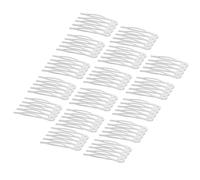KALLORY Peignes à Cheveux Texture Lisse 50pcs Faits Main en Métal Argenté Accessoires pour Cheveux Style Mode de Filles et Femmes pour Coiffures Latérales