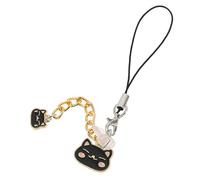 KALLORY Pendentif à Trou de Charge de Chat Noir en PC et Alliage de Cuivre, Protecteur de Trou de Charge Anti-poussière Plug And Play pour Téléphone Portable