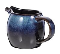 KALLORY Pichet à Lait avec Poignée et Bec Verseur Facile à Nettoyer Bleu en Céramique Design Créatif Européen pour Cafés et Réunions Familiales