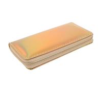 KALLORY Pochette Femme Holographique avec Fermeture Éclair, Design Ergonomique, Matériau Pvc et Polyester, Couleur Or, Forme Plate, Quotidien Expositions