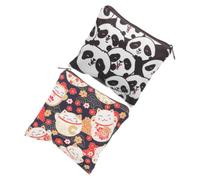 KALLORY Pochette Hygiénique Légère et Portable en Polyester Imperméable 2 Pièces Design Cartoon Mignon pour Protections Périodiques pour Paquet à Dos et Paquet à Main D'étudiantes
