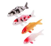 KALLORY Poissons Koi Artificiels Décor Réaliste et Créatif en PVC Légers et Résistants 4pcs à Décoloration pour Aquarium ou Bureau