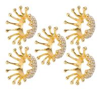 KALLORY Porte-stylo pour Manucure en Alliage Or 5pcs Forme Couronne Rétro Élégant pour Rangement Pinceaux Nail Art Facile à Utiliser