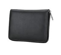 KALLORY Portefeuille de Passeport et Petite Taille Noir en Cuir de Vachette, Multi-Fonction pour Voyage d'affaires et Cartes D'identité